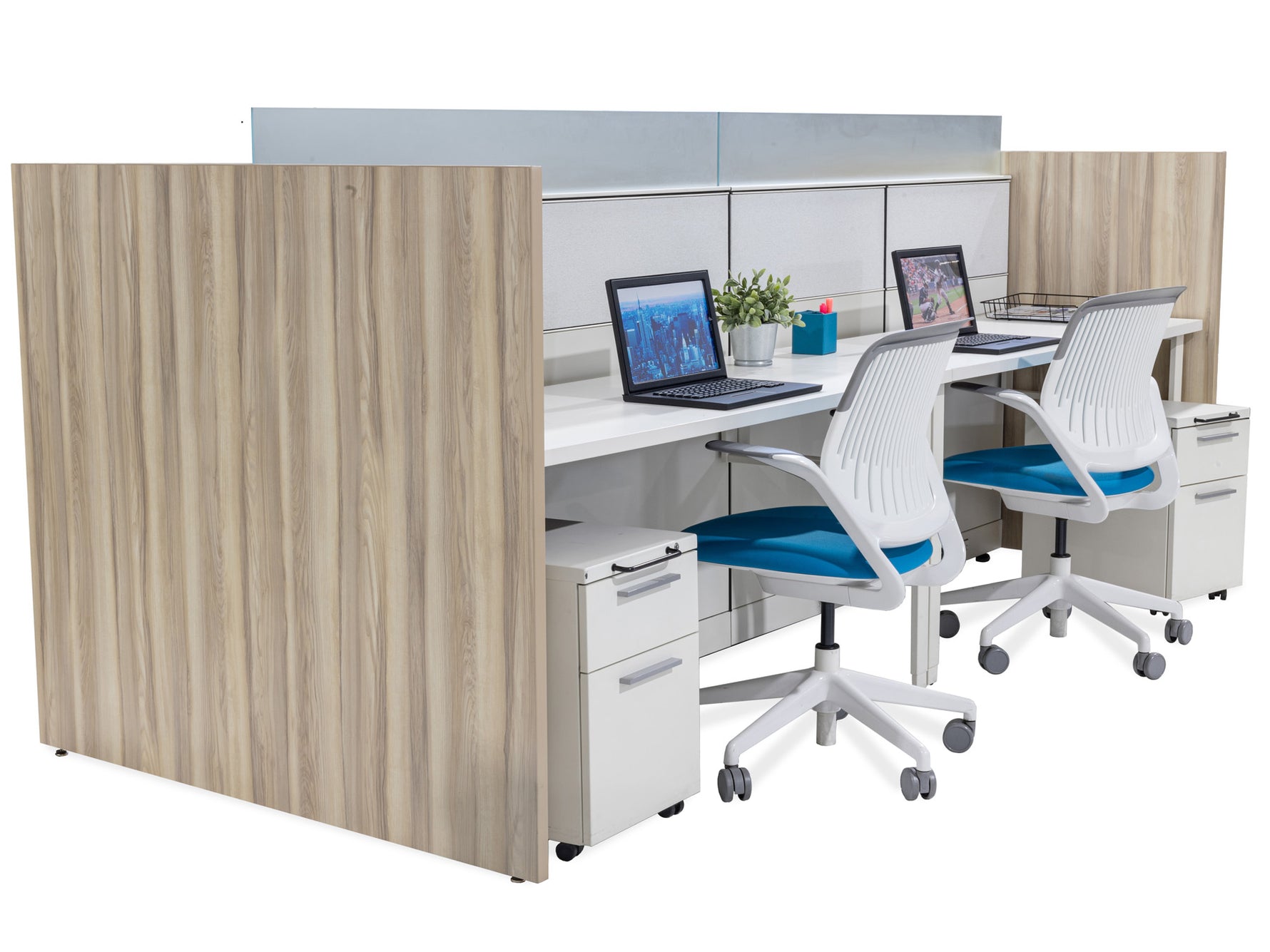 4 Person Workstation, Pre-owned - Item #1415 - Online Office Furniture