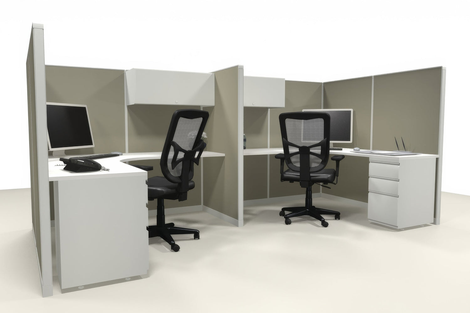 2 Pack 6x6 Workstations with Panels - Item