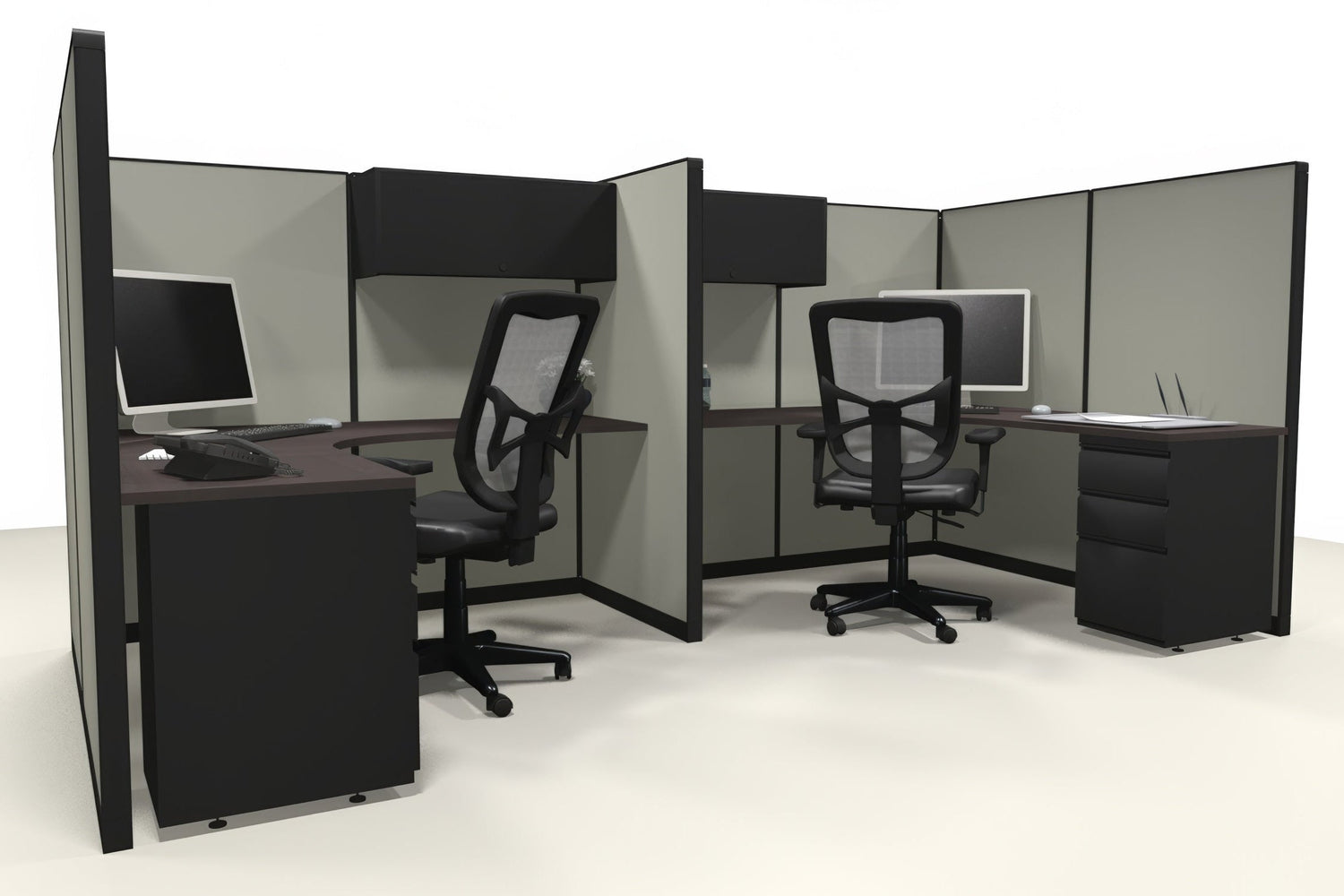 2 Pack 6x6 Workstations with Panels - Item