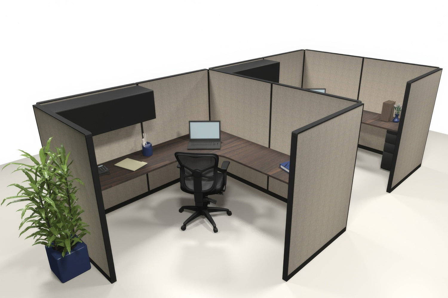 2 Pack Private 8x8 Workstations with Panels - Item