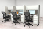 3 Pack 4' Call Center Workstations with Storage - Item