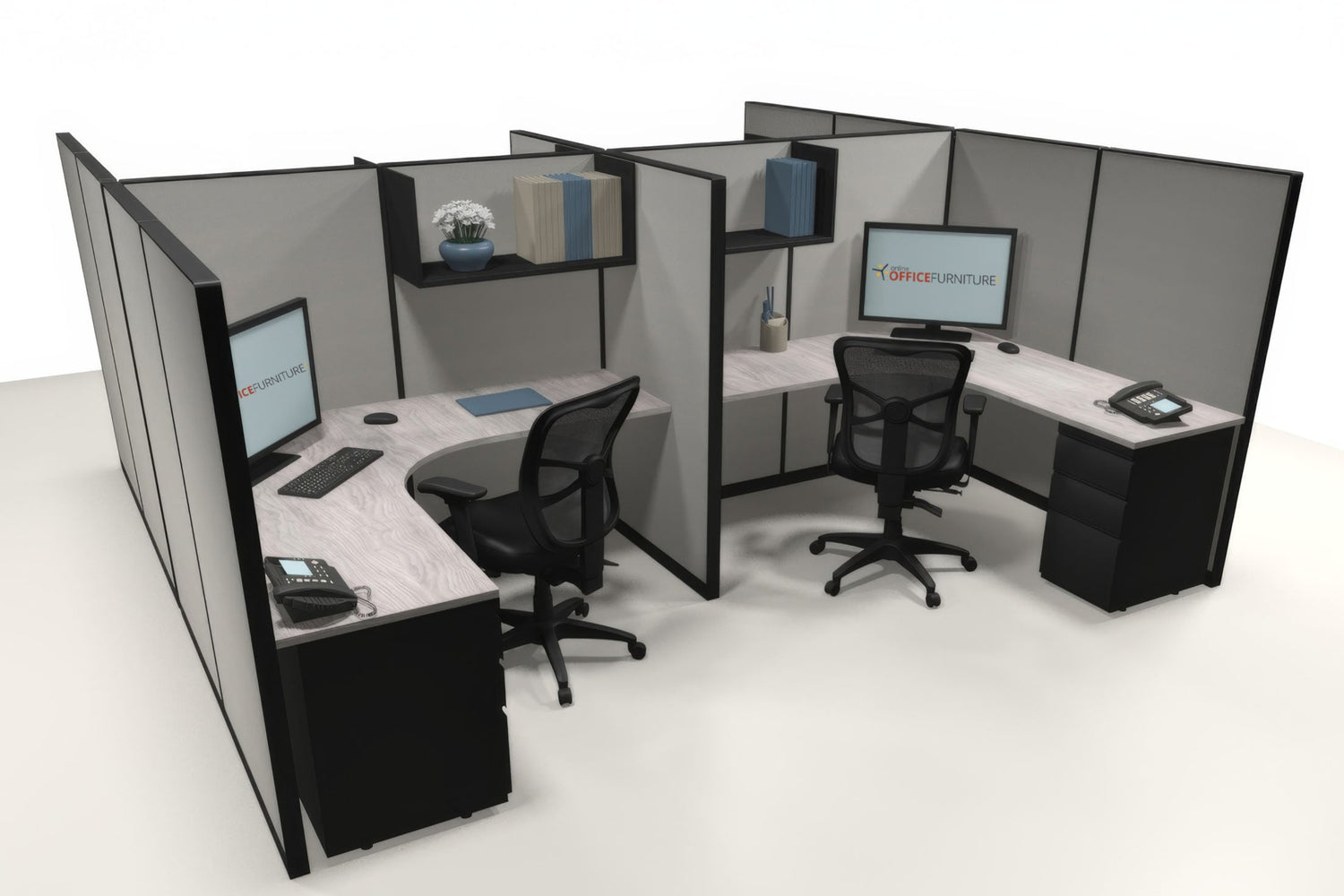 4 Pack 6x6 Workstations with 65" Panels - Item 1373 - Online Office Furniture