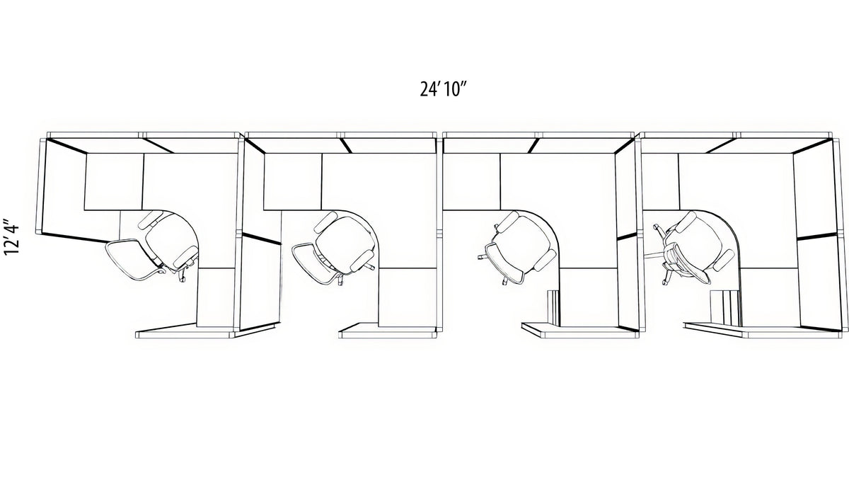 4 Pack Workstations - Item 1375 - Online Office Furniture