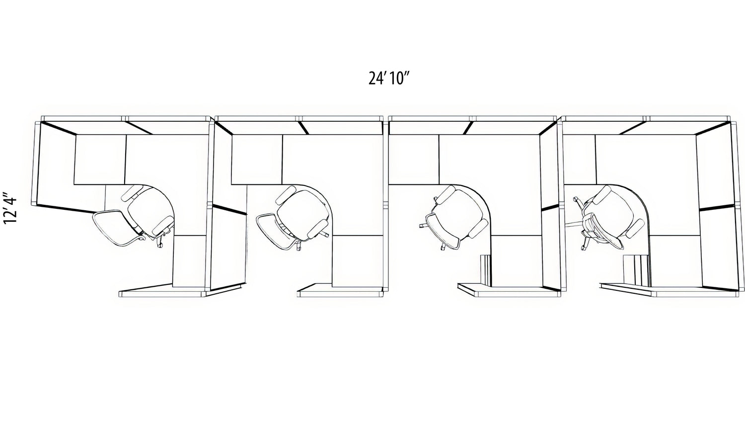 4 Pack Workstations - Item 1375 - Online Office Furniture