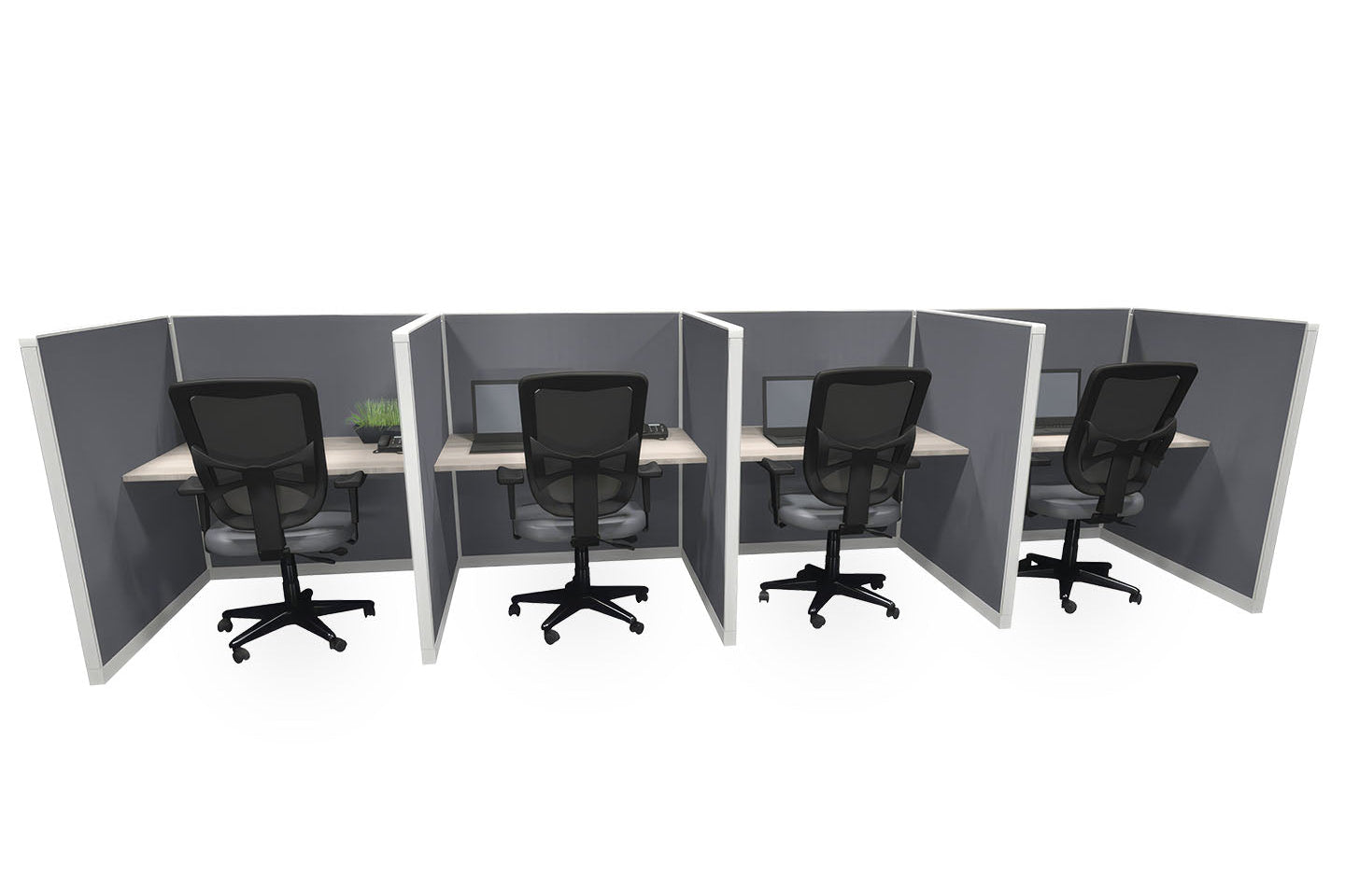 4 Pack Call Center Workstations - Item #1416 - Online Office Furniture