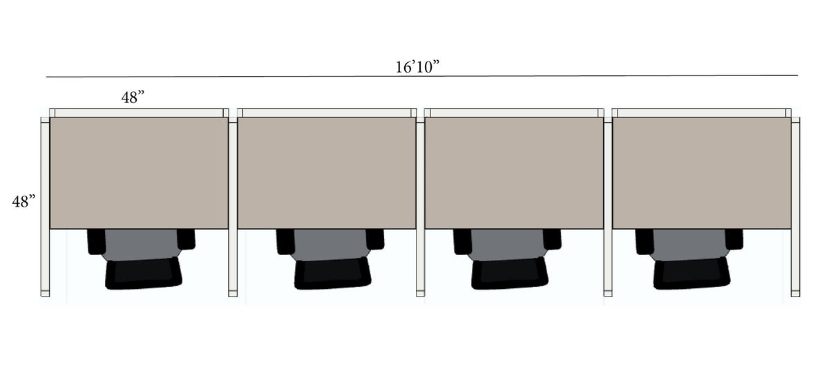 4 Pack Call Center Workstations - Item