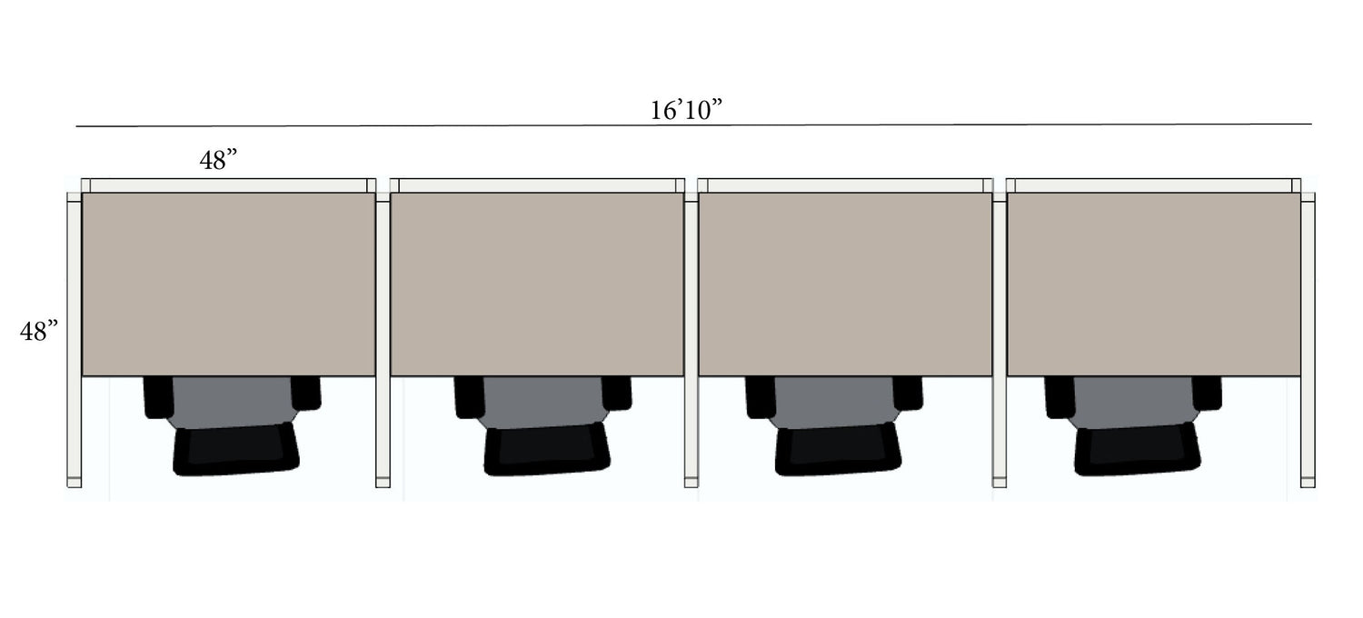 4 Pack Call Center Workstations - Item
