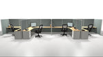 4 Pack Single Row Open 6x6 Workstations with Panels - Item 1376