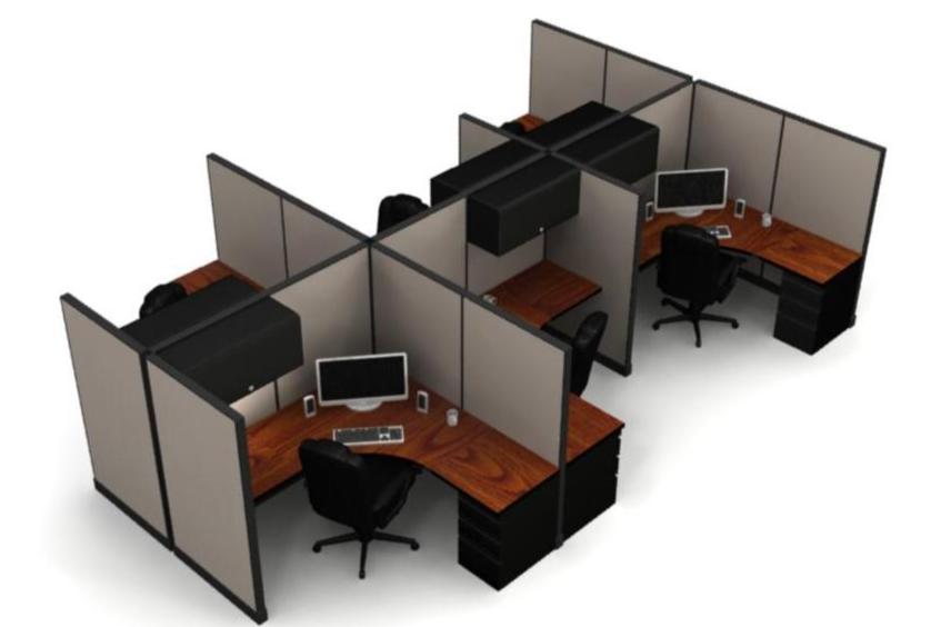 6 Pack open 6x6 Workstations with Panels - Item #1419 - Online Office Furniture
