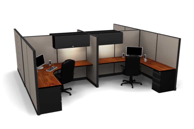 4 Pack Open 8x8 Workstations with Panels - Item