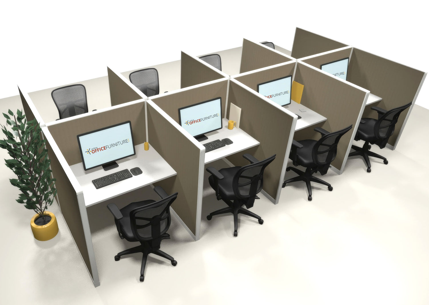 8 Pack Call Center Workstations - Item