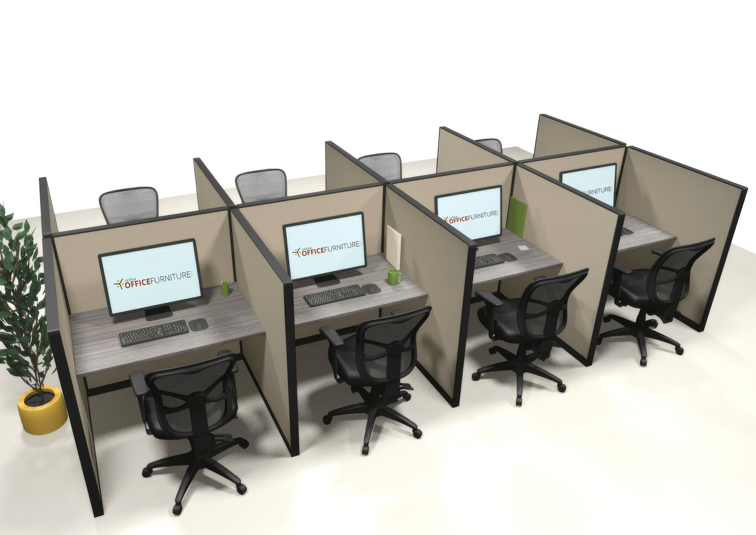 8 Pack Call Center Workstations - Item