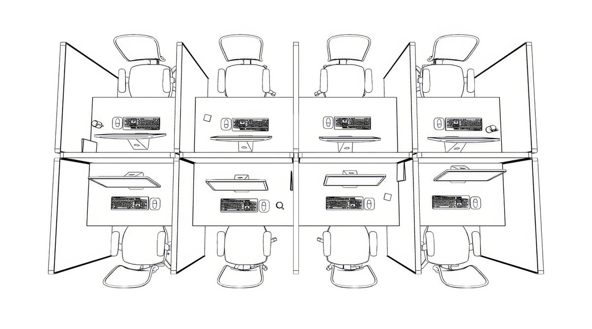 8 Pack Call Center Workstations - Item