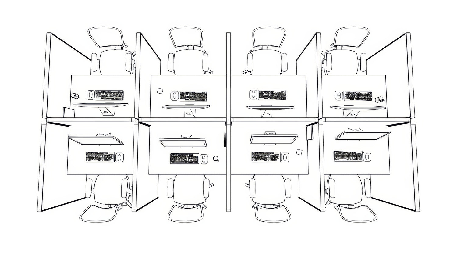8 Pack Call Center Workstations - Item