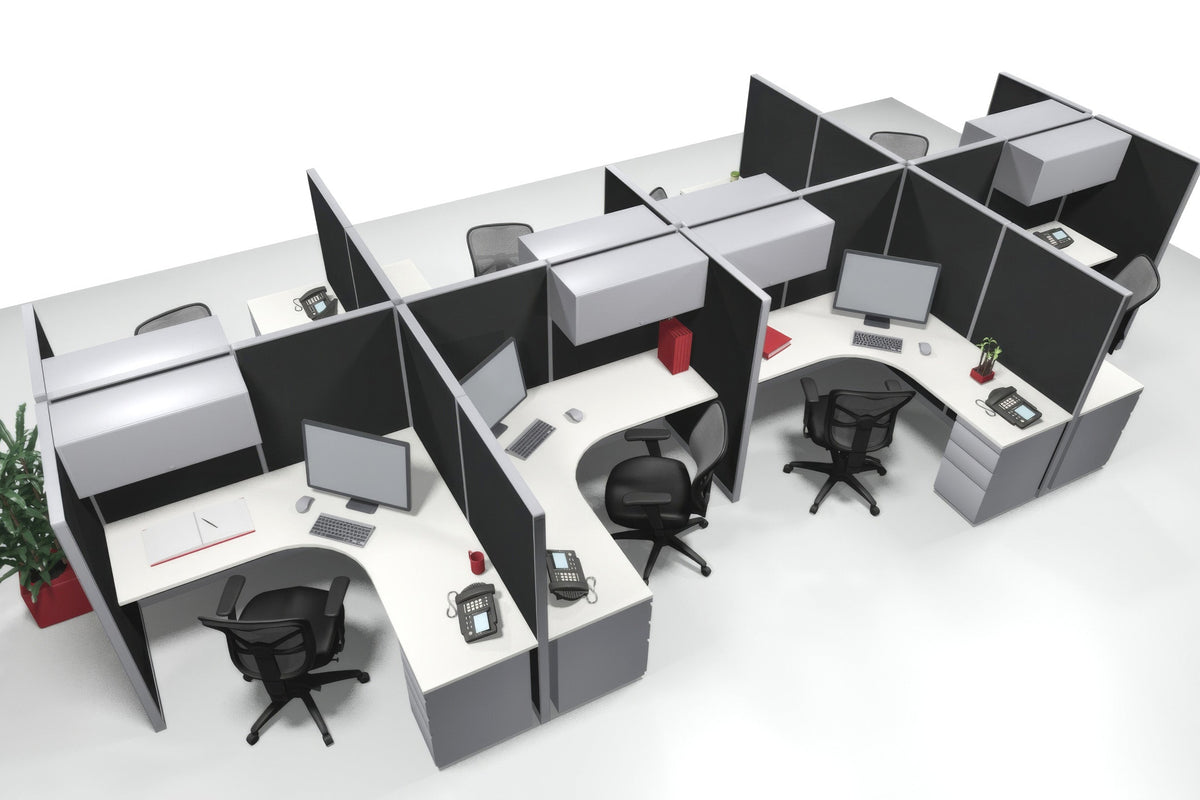 8 Pack 6x6 Open Workstations with Panels - Item