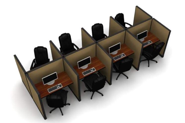 8 Pack Call Center Workstations - Item