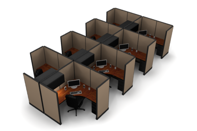 8 Pack Private 6x6 Workstations with Panels - Item