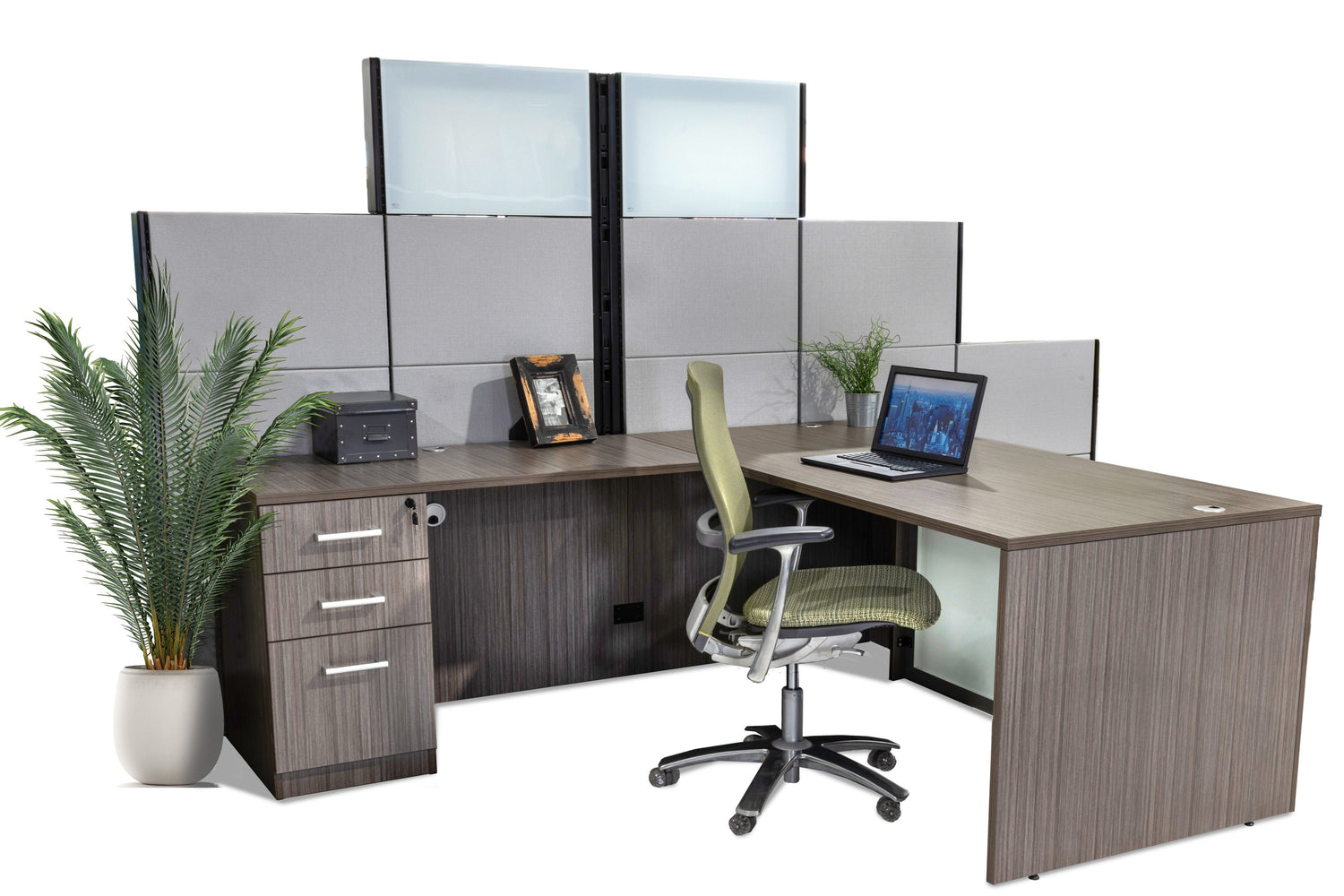 L Shape Executive Desk with File 6x7  - Item 1359 - Online Office Furniture