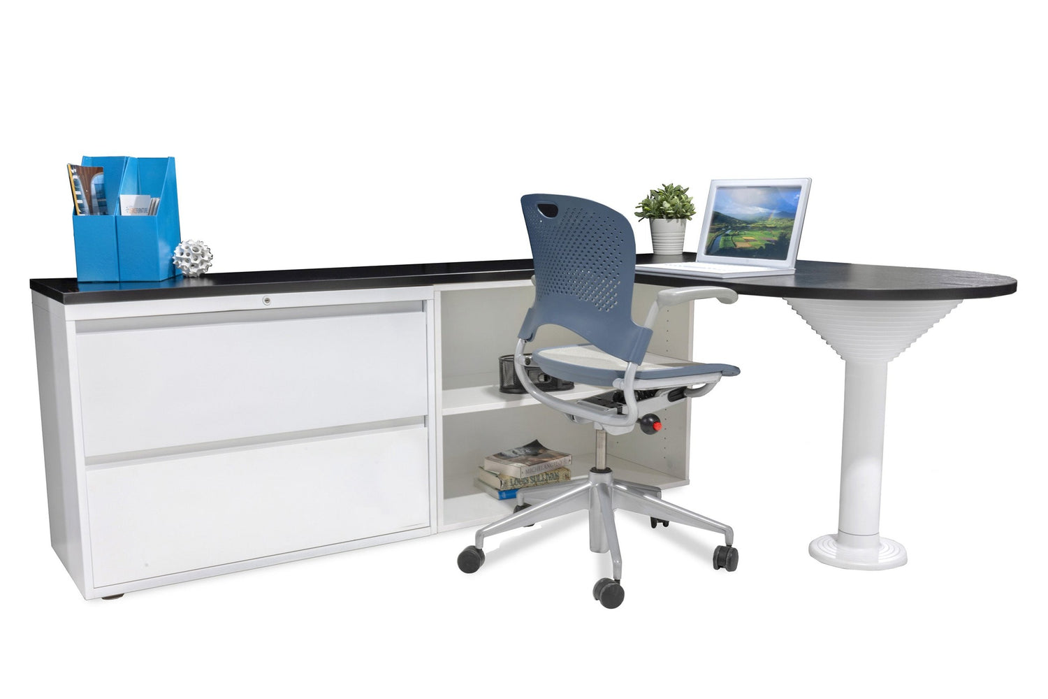 Peninsula Desk with Storage - Item 1363 - Online Office Furniture