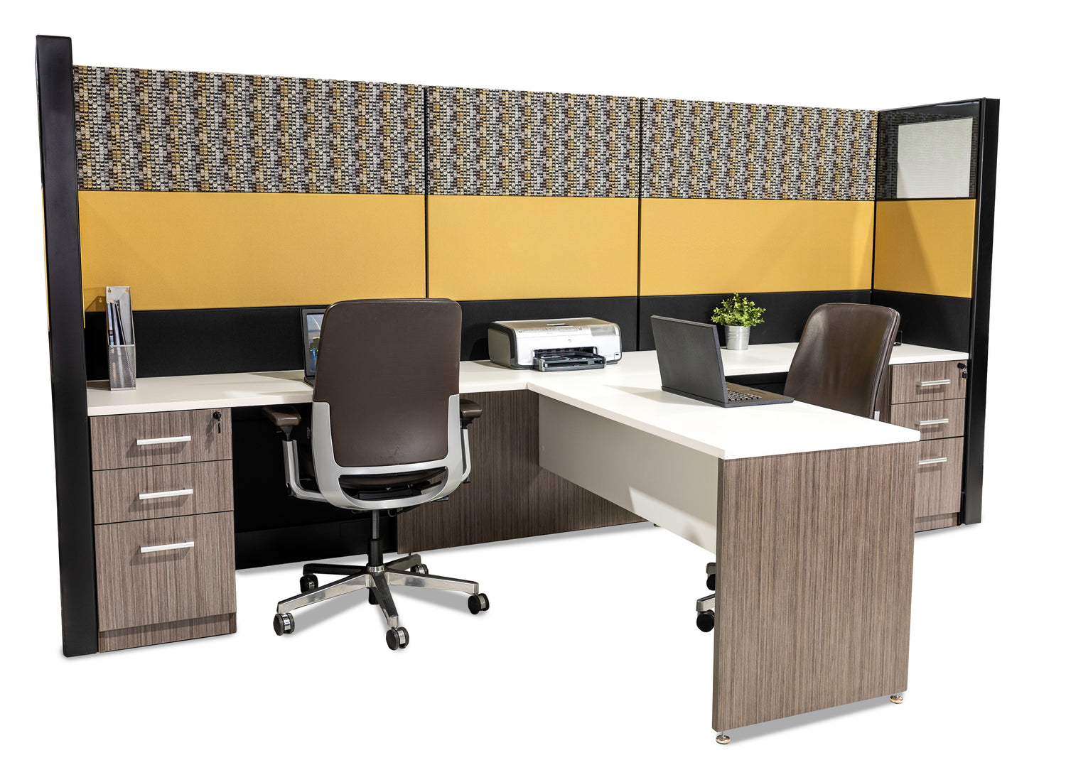 2 Person Double Workstation with shared return - Item