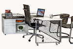 Secretary/Reception Workstation with File Storage - White - Item 1349 - Online Office Furniture