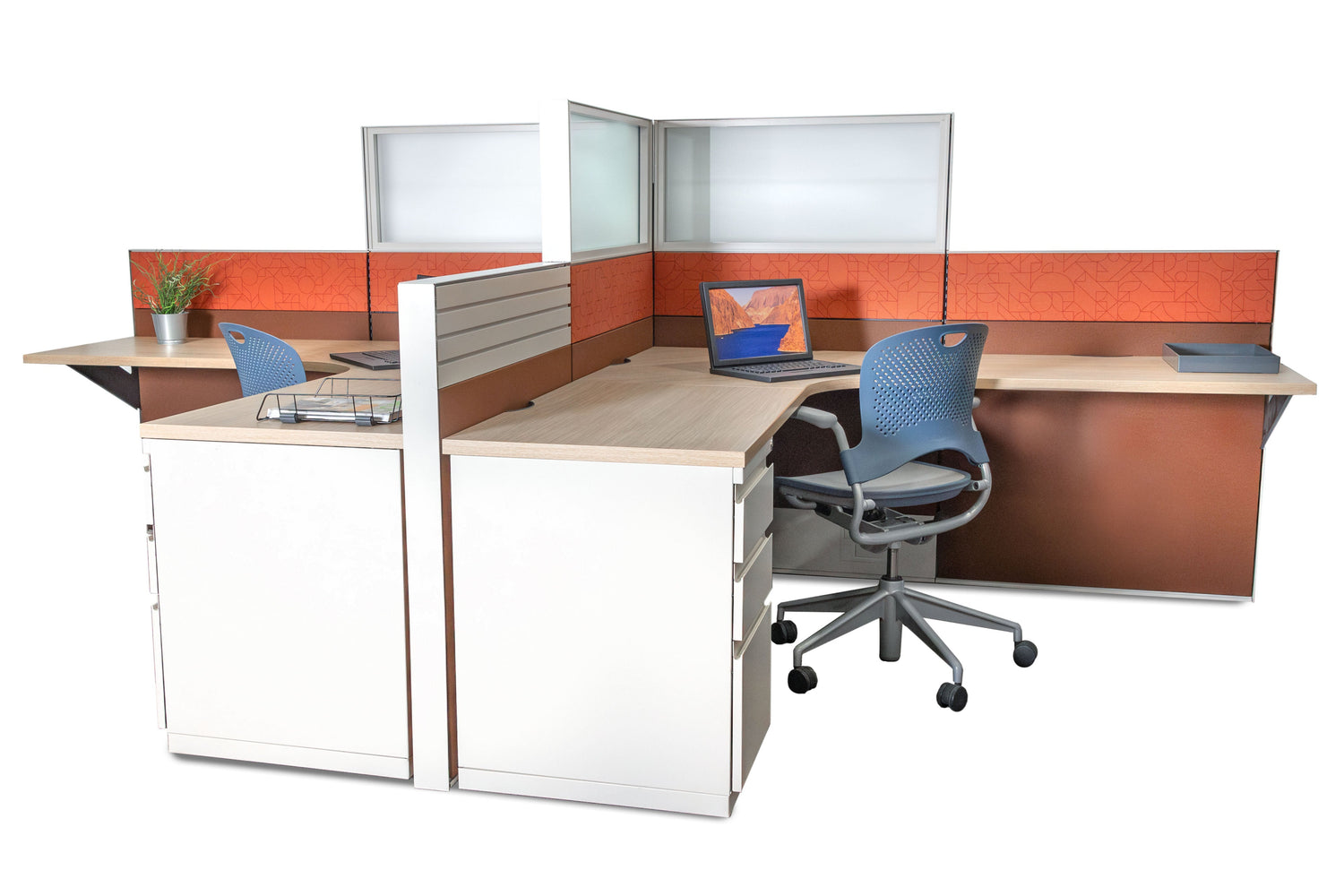 2 Pack L Shape Pre-Owned Workstations - Item