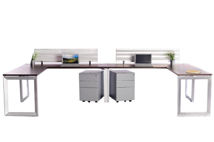 2 Pack Side by Side Options Workstations with Return and File Storage - Online Office Furniture