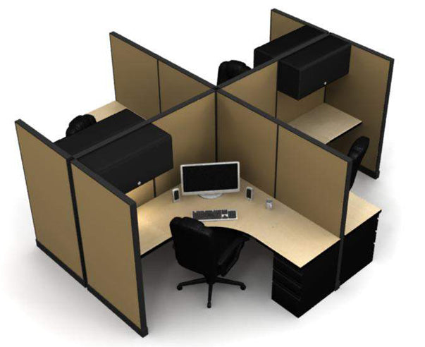 4 Pack Open 6x6 Workstations with 65" Panels - Online Office Furniture