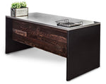 Stainless Steel Desk with Reclaimed Wood Modesty - Item