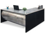 L Shape Barrel Front Desk/Stainless Steel - Item