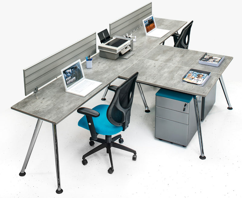 Chroma double workstation with return - Online Office Furniture
