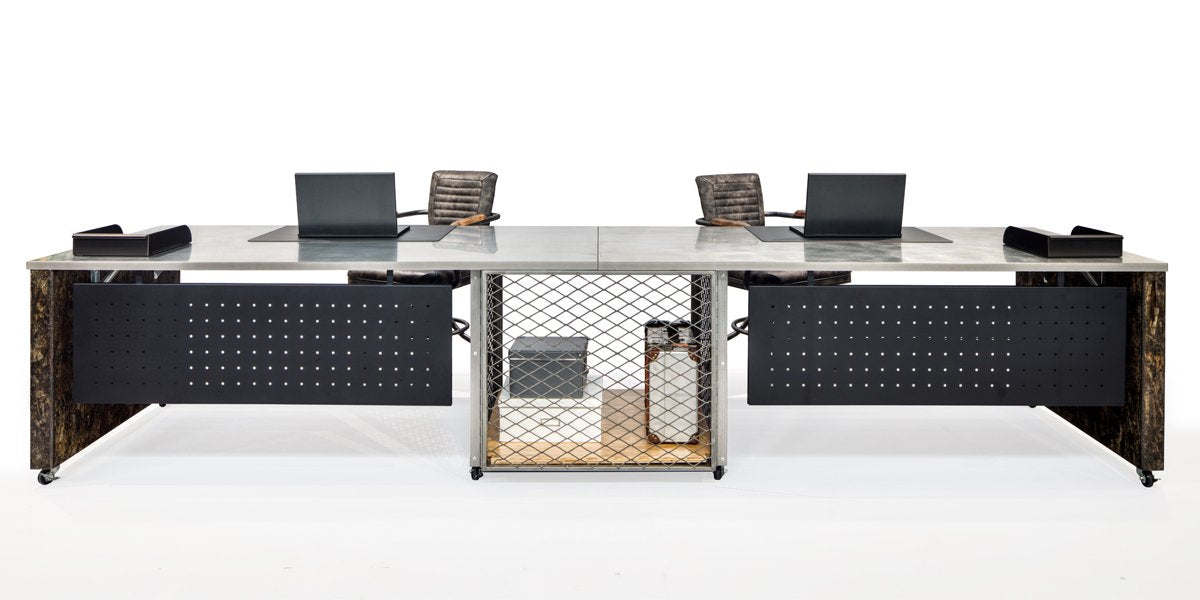 Industrial 2 Pack Desks with Storage - Online Office Furniture
