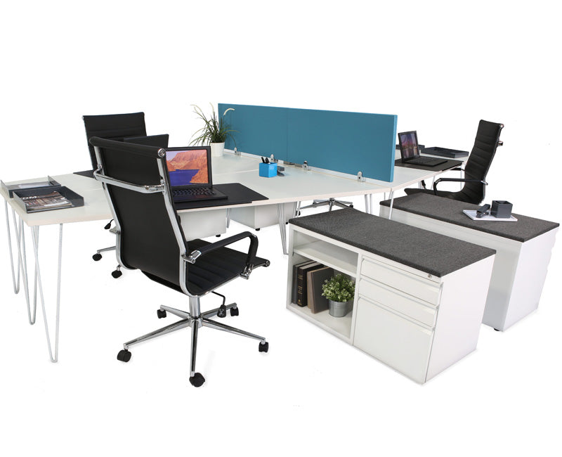 Hairpin Quad Workstation - Online Office Furniture