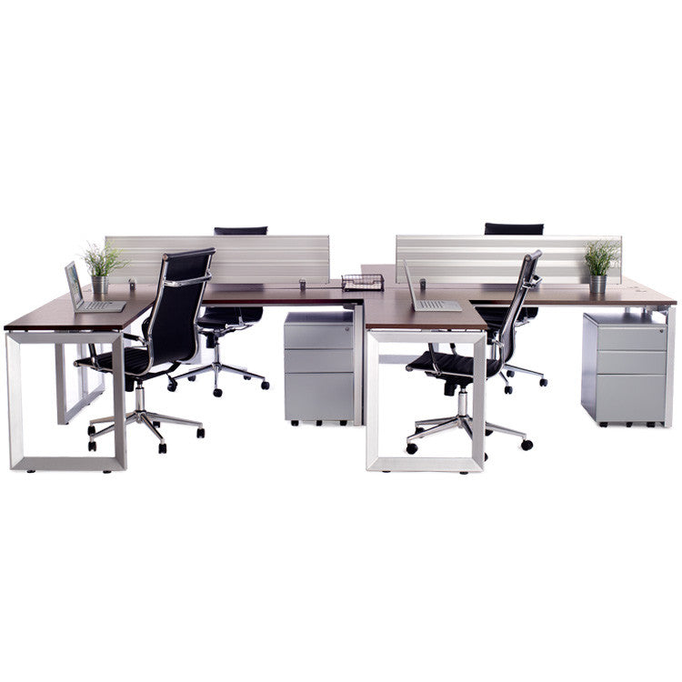 4 Pack Options Workstations with Return - Online Office Furniture