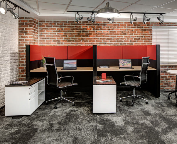 Side-by-Side Workstation with Storage - Online Office Furniture