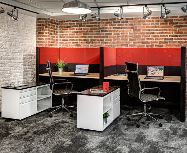 Side-by-Side Workstation with Storage - Online Office Furniture