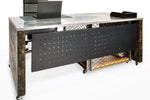 Industrial Executive Desk on Casters with Storage - Online Office Furniture