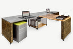 Industrial 2 Pack Desks with Storage and Return - Online Office Furniture