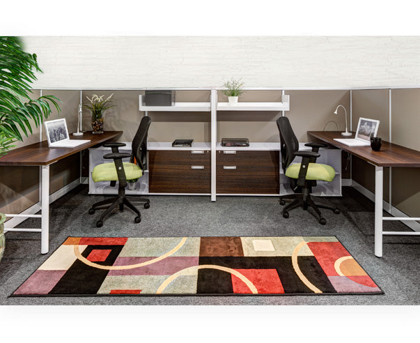 Double Side-by-Side Workstation with Panels - Online Office Furniture
