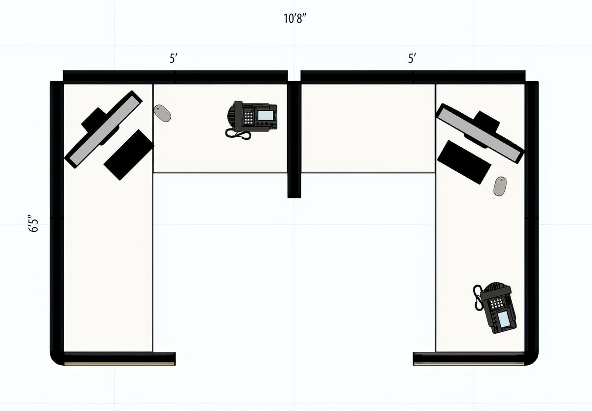 2 Pack 5x6 Workstations-Panels with Glass - Item 1367 - Online Office Furniture