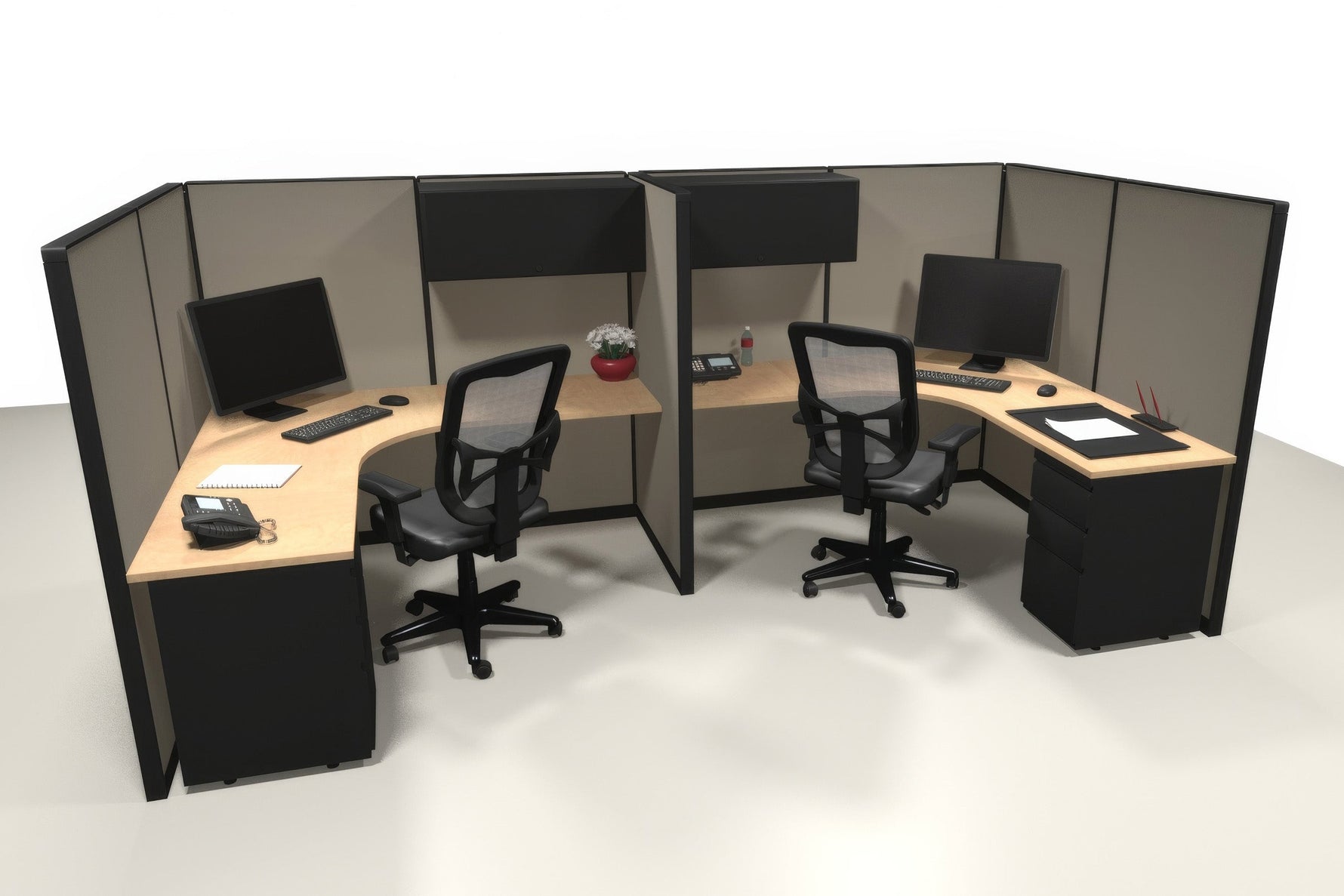 2 Pack 6x6 Workstations with Panels - Item 