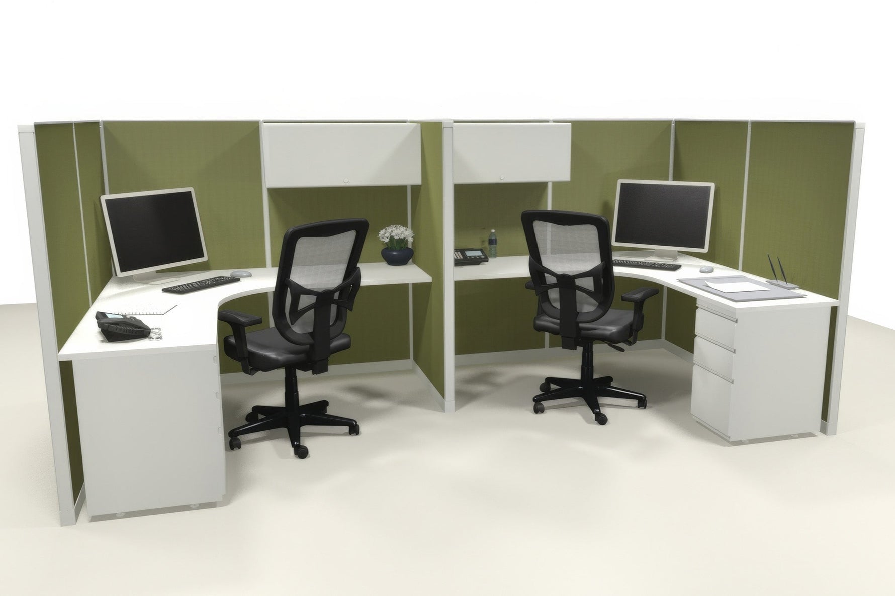 2 Pack 6x6 Workstations with Panels - Item #1465 - Online Office Furniture