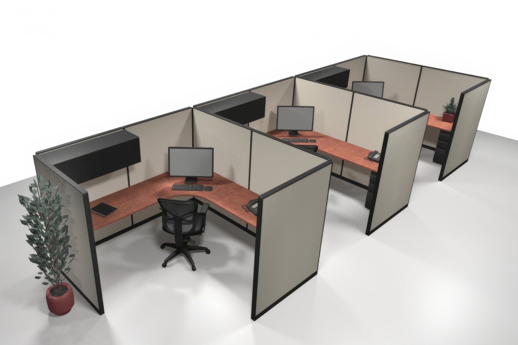 3 Pack Private 8x8 Workstations with Panels - Item #1410 - Online Office Furniture