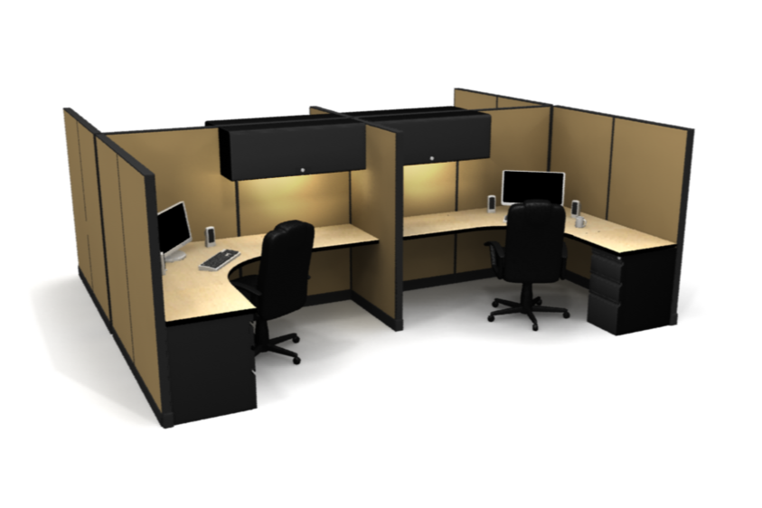 4 Pack 6x6 Workstations with 65" Panels