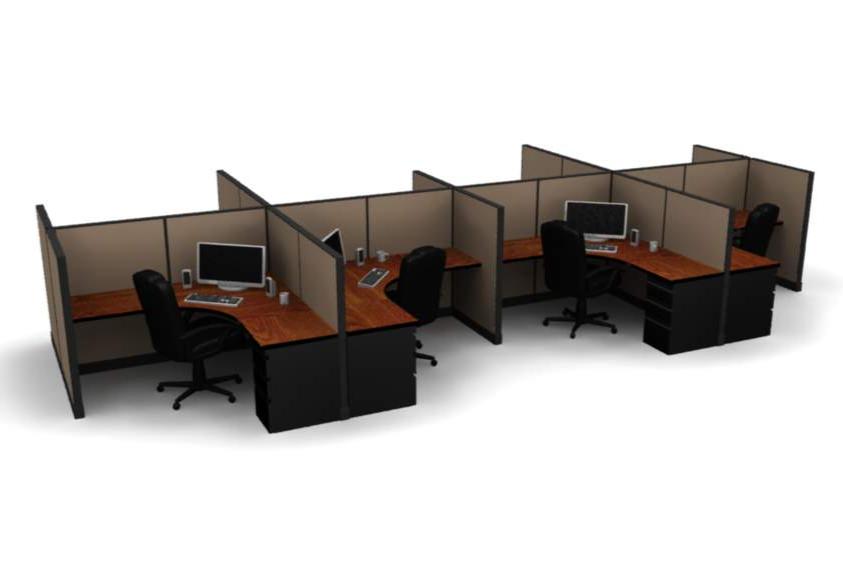 8 Pack Open 6x6 Workstations with 53" Panels