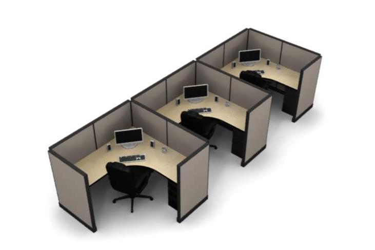 3 Pack Private 6x6 Workstations with Panels - Item 1377 - Online Office Furniture