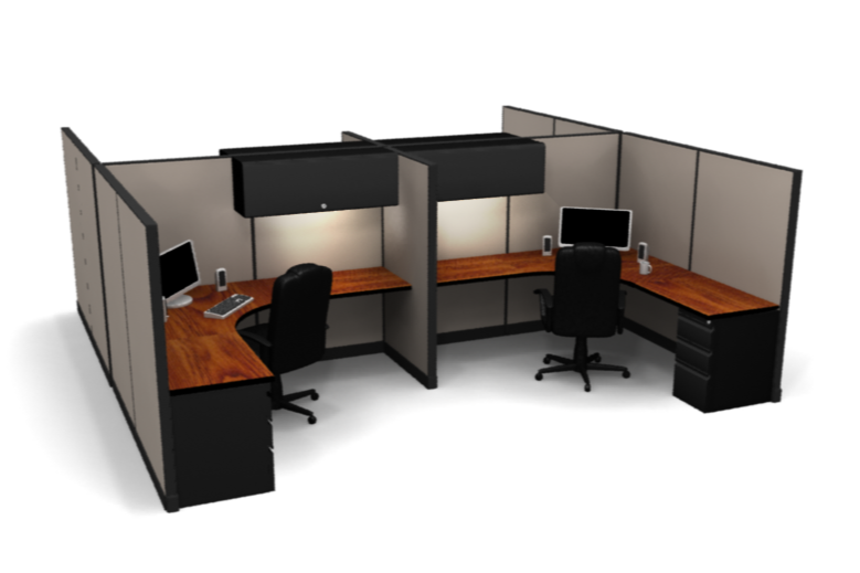 4 Pack Open 8x8 Workstations with Panels - Item 