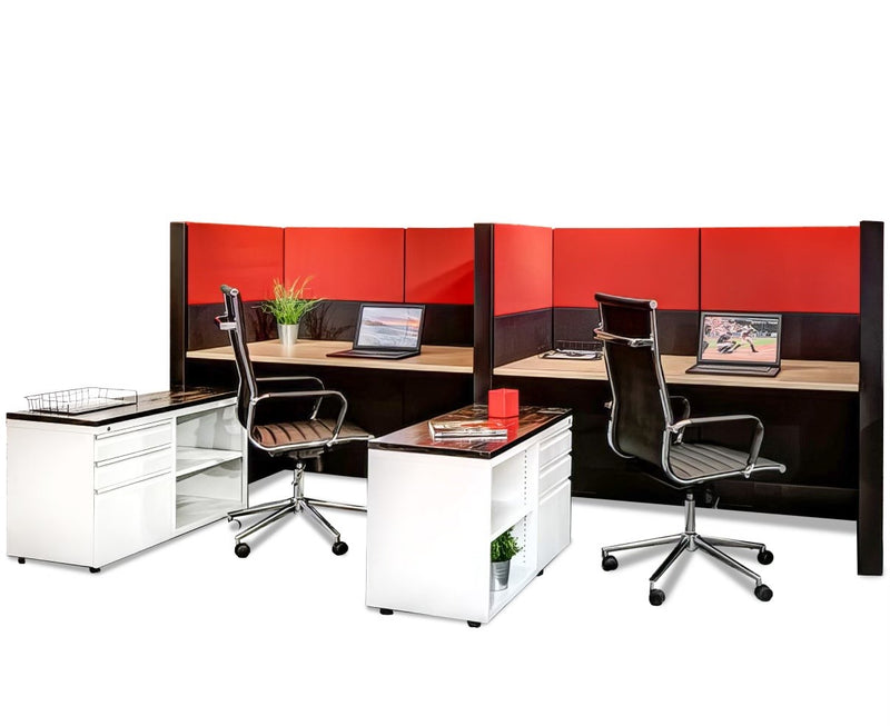 2 Person Side-by-Side Workstation with Storage