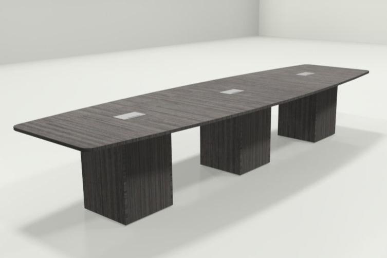 12'-20' Cube Base Conference Table- Boat Shape