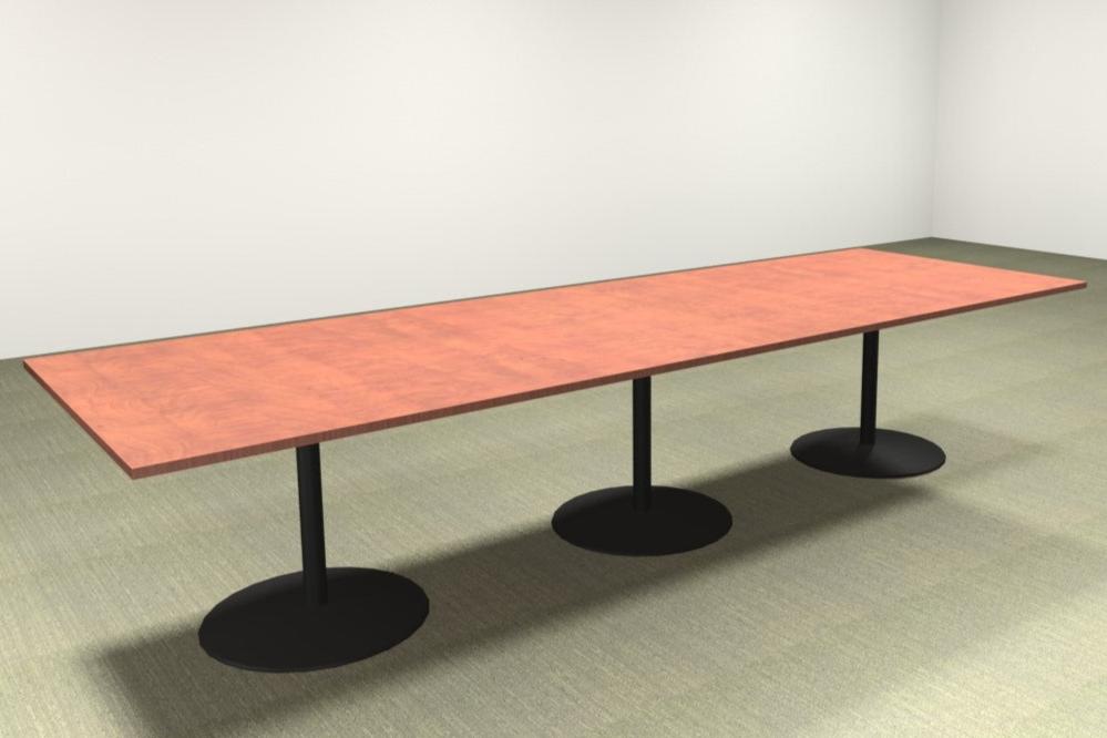 8' RectangleConference Table with Circular Disk Base